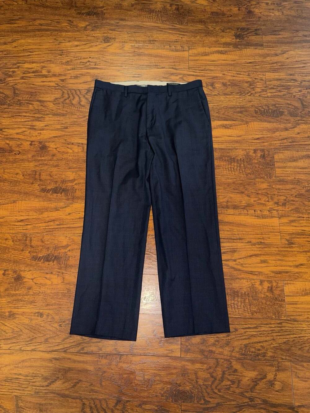 Banana Republic Tailored Slim Fit Navy Check Dress Pants Size 34x34